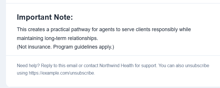 Email footer compliance